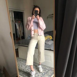 Beige flared jeans